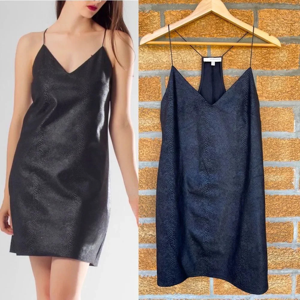 Lavender brown BLACK LEATHER DRESS small